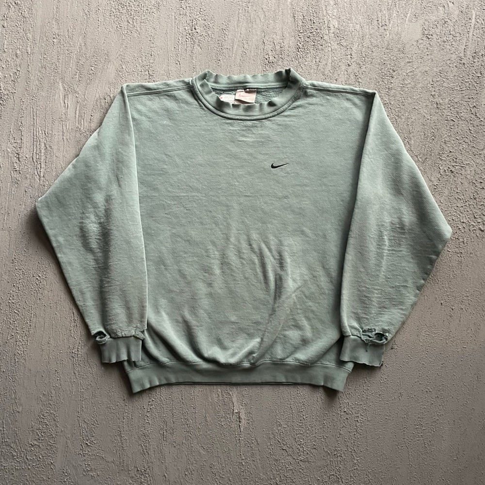 Vintage Nike Swoosh Sweatshirt Mens Large Sage Green 90s